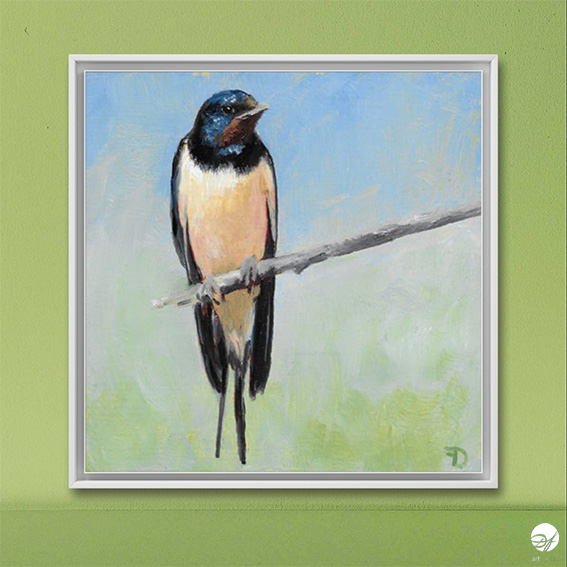 Swallow | oil on panel | 15x15cm | 2019 (sold)