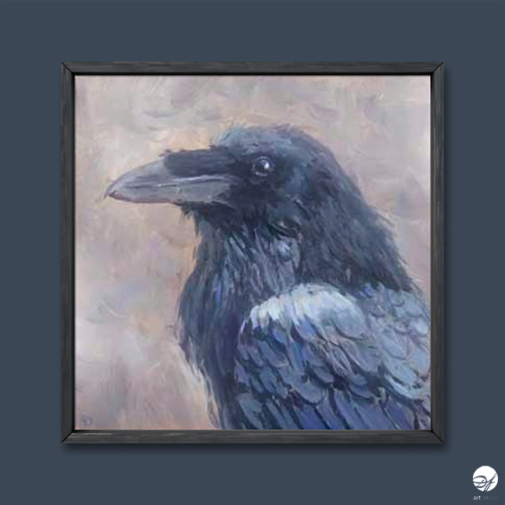 Raven | oil on panel | 15x15cm | 2020 (sold)